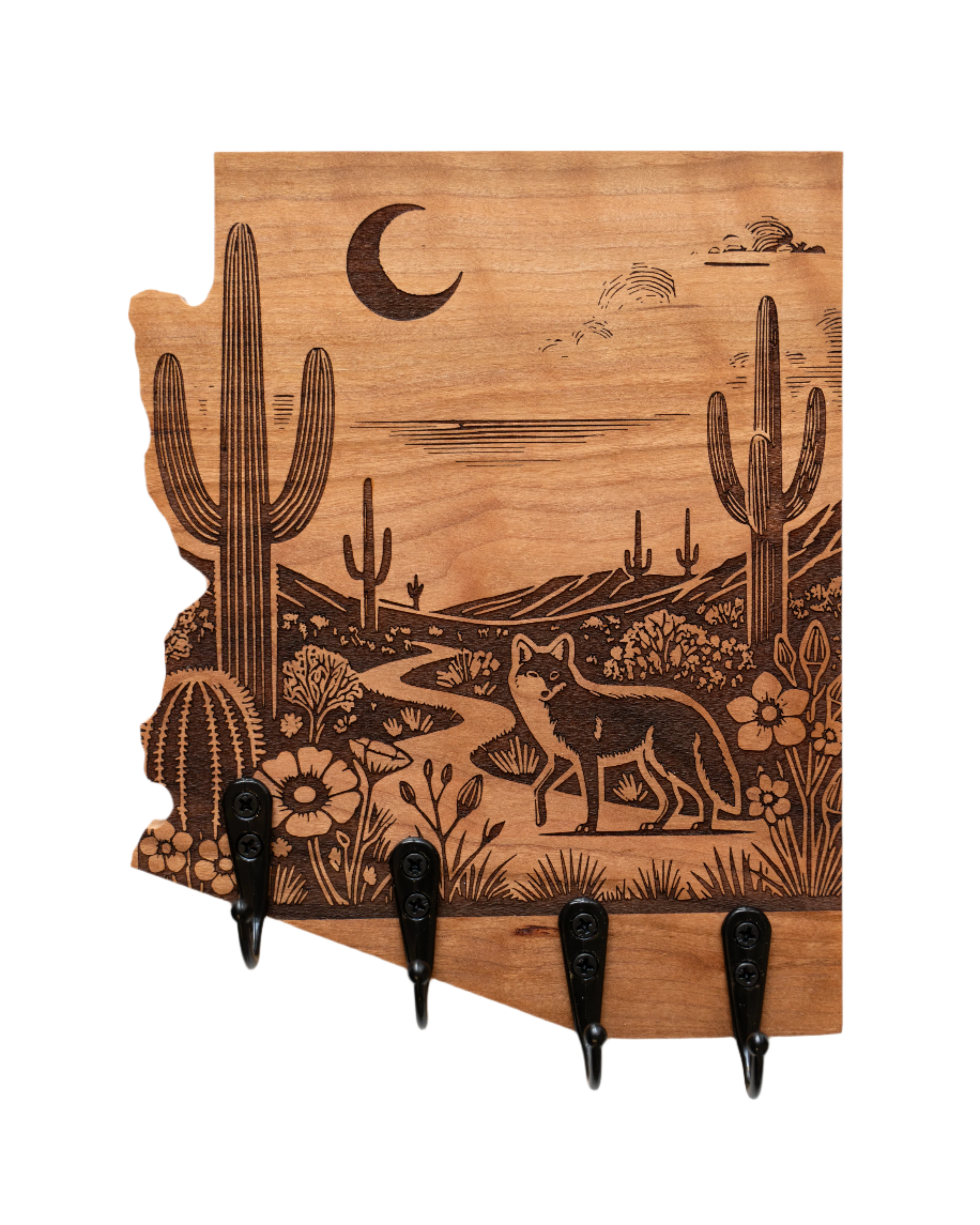 Coyote Desert Night Arizona Wall Hanger