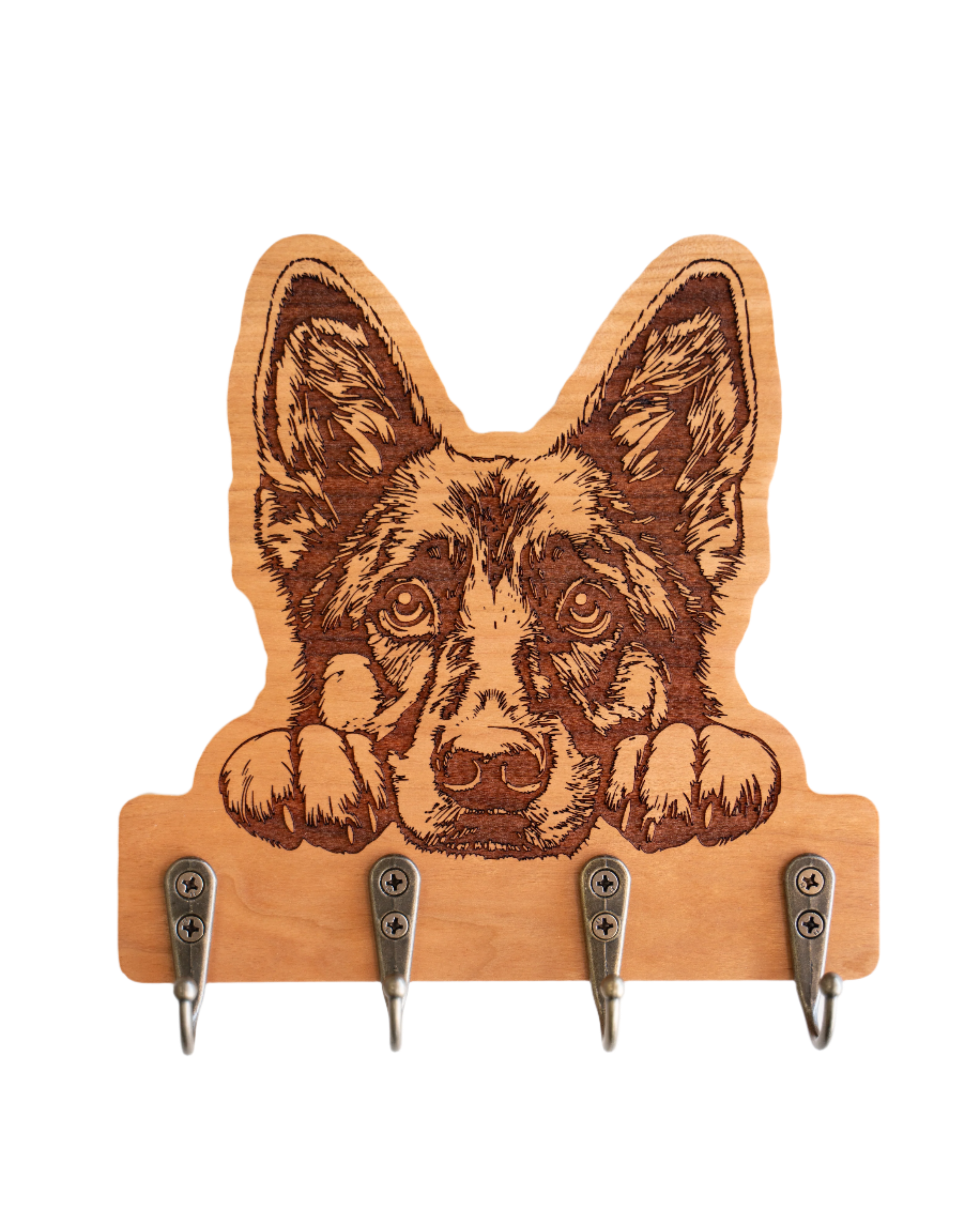 Peeking German Shepherd 02 Wall Hanger