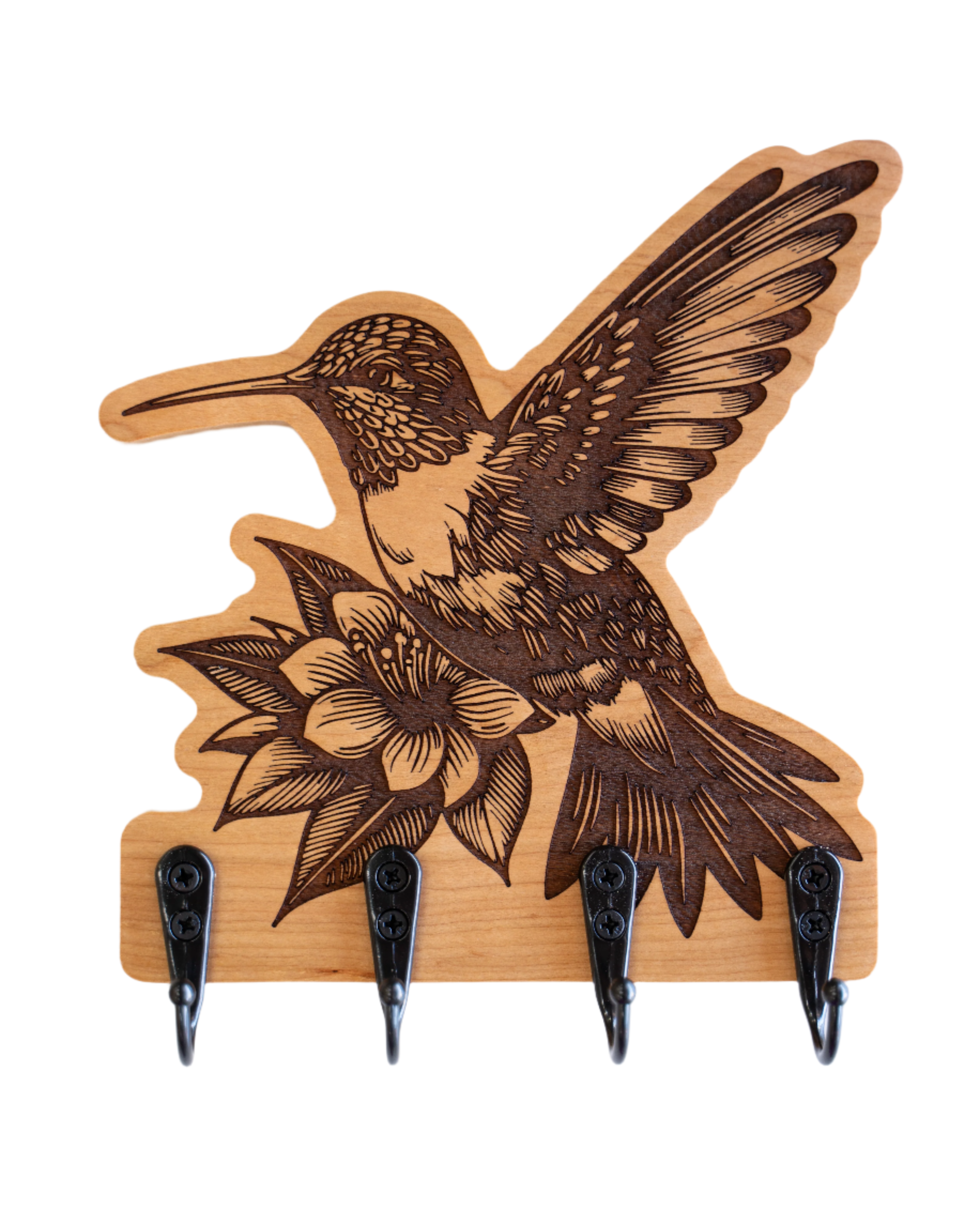 Sketch Hummingbird And Flower Wall Hanger