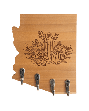 Cactus And Flowers Arizona Wall Hanger - GreyForge Customs