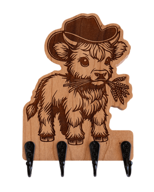Cowboy Highland Cow Wall Hanger - GreyForge Customs