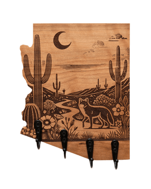 Coyote Desert Night Arizona Wall Hanger - GreyForge Customs