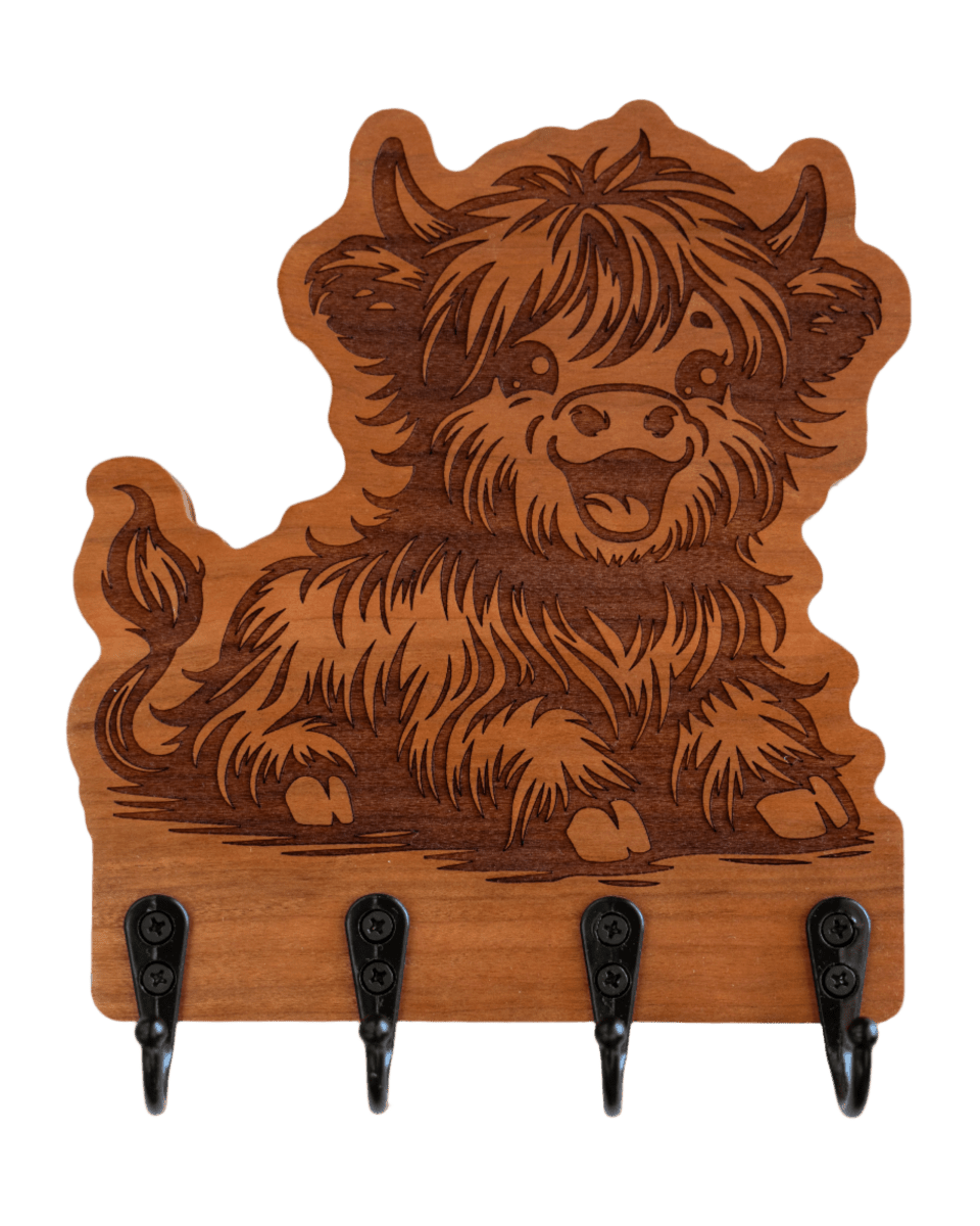 Happy Highland Cow 01 Wall Hanger - GreyForge Customs