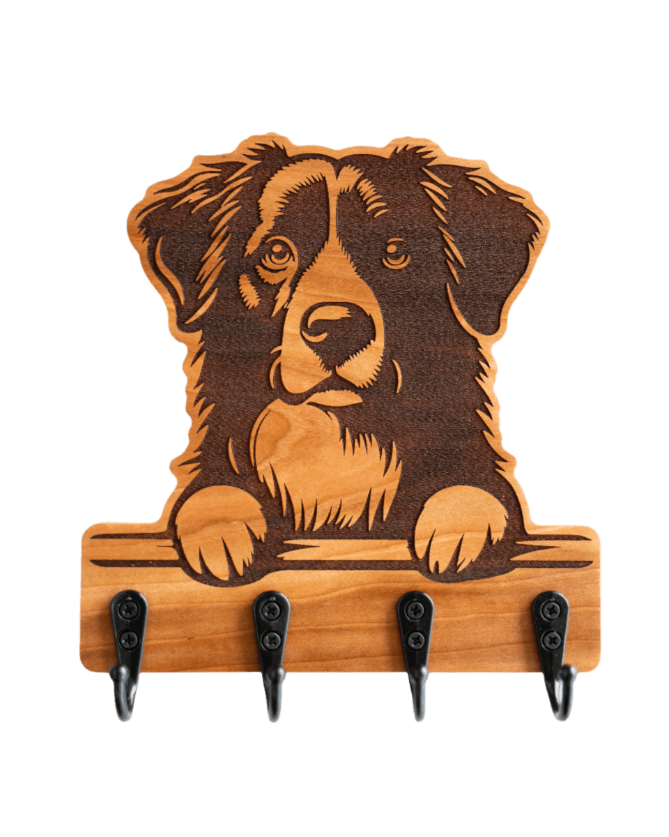 Peeking Australian Shepherd Wall Hanger - GreyForge Customs