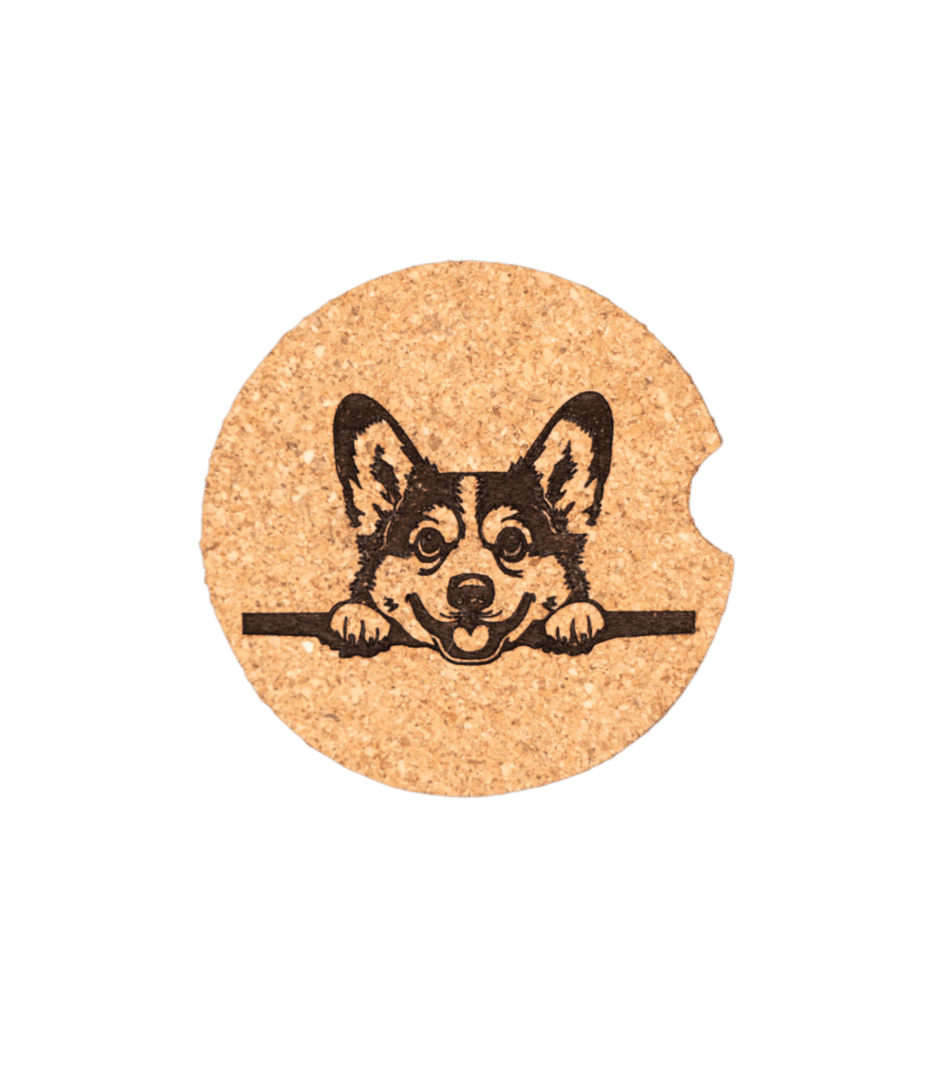 Peeking Corgi Car Coaster - GreyForge Customs