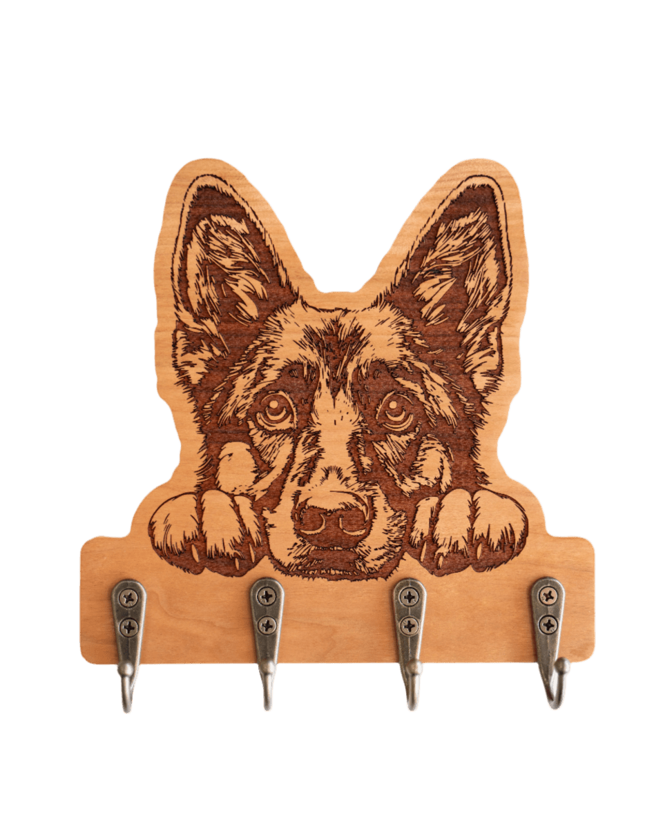 Peeking German Shepherd 02 Wall Hanger - GreyForge Customs