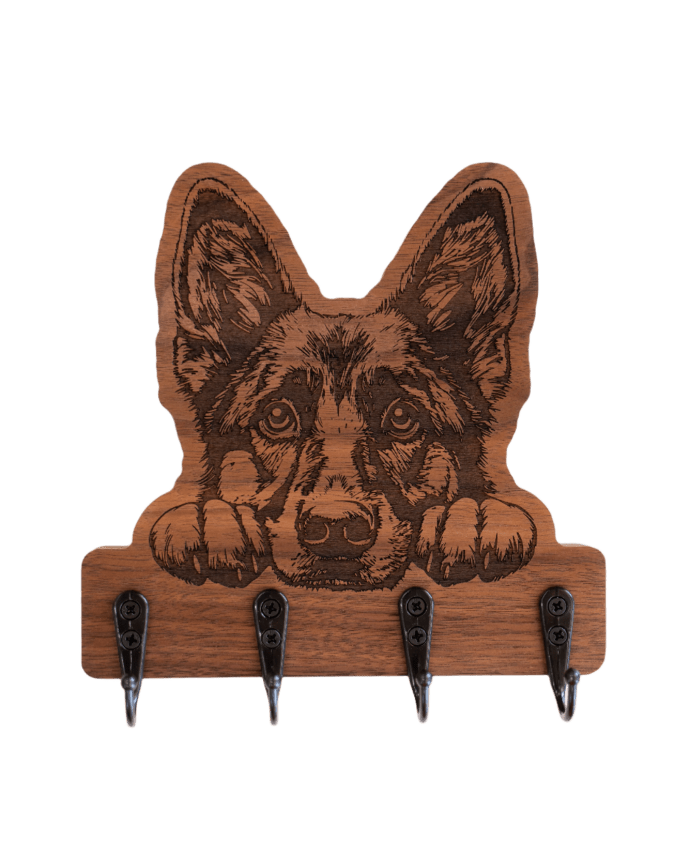 Peeking German Shepherd 02 Wall Hanger - GreyForge Customs