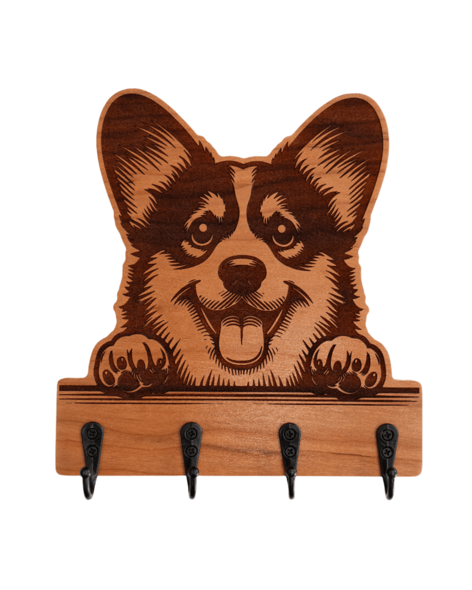 Peeking Pembroke Corgi 01 Wall Hanger - GreyForge Customs