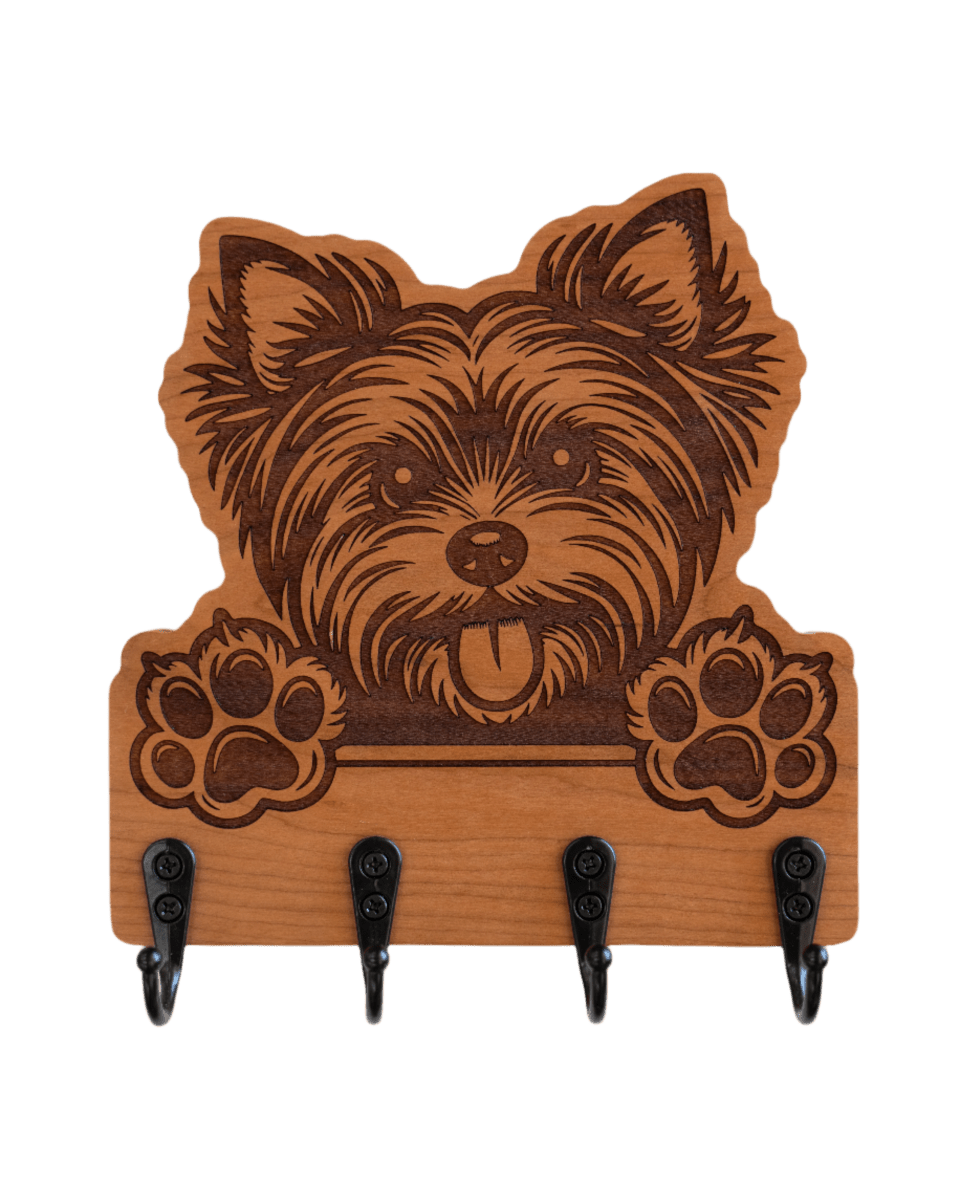 Peeking Yorkie Wall Hanger - GreyForge Customs