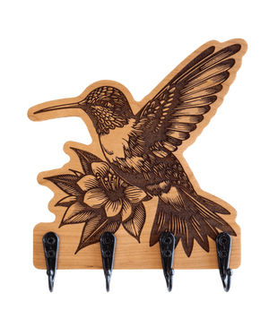 Sketch Hummingbird And Flower Wall Hanger - GreyForge Customs