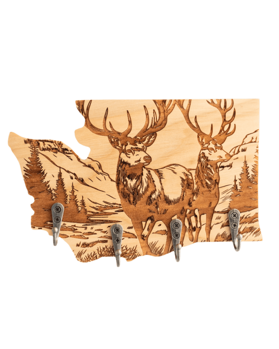 Two Elk Forest Washington Wall Hanger - GreyForge Customs